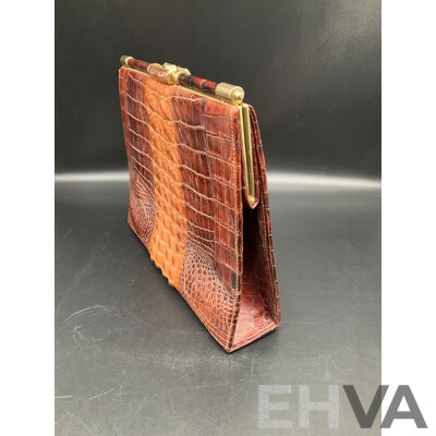Crocodile Skin Vintage Hand Bag
