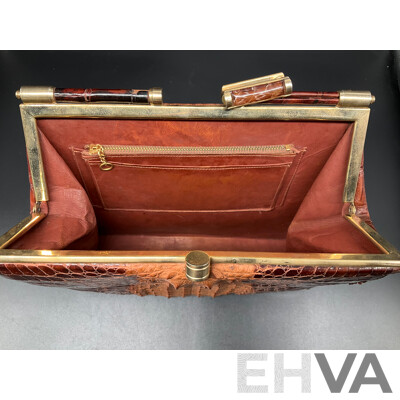 Crocodile Skin Vintage Hand Bag
