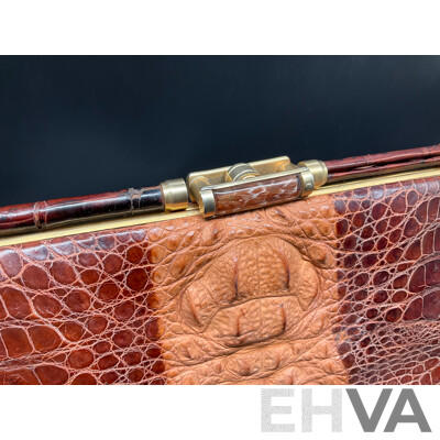 Crocodile Skin Vintage Hand Bag