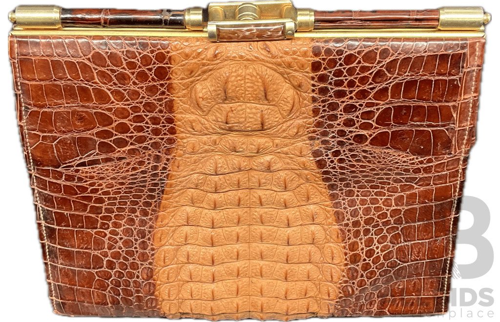 Crocodile Skin Vintage Hand Bag