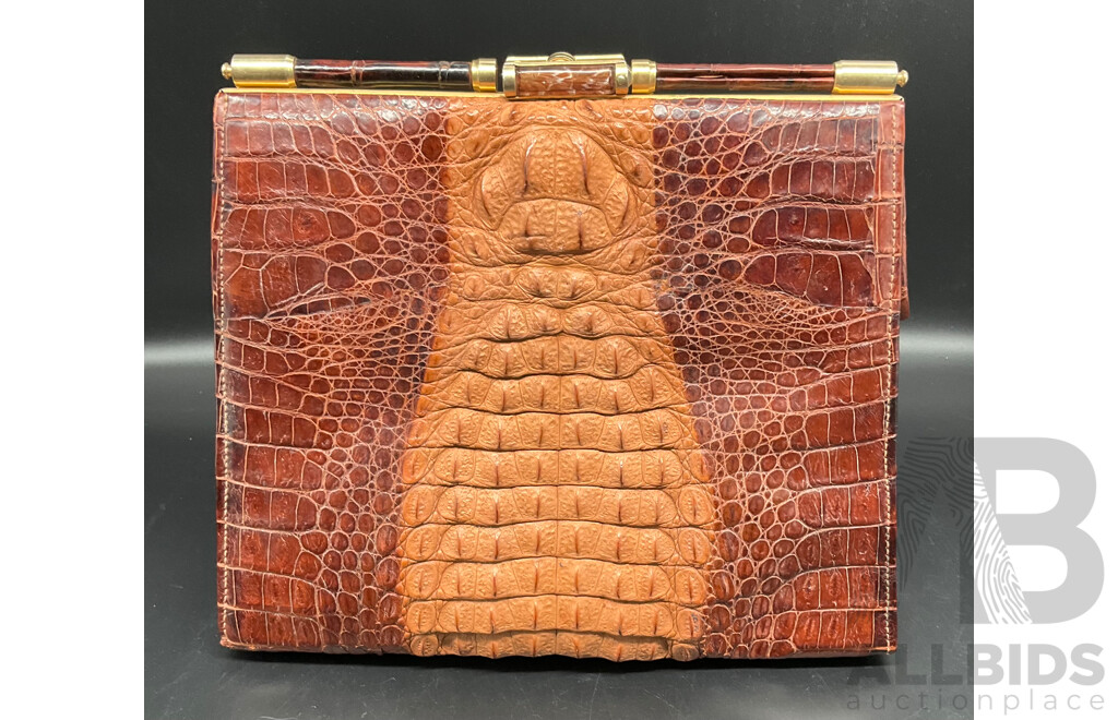 Crocodile Skin Vintage Hand Bag