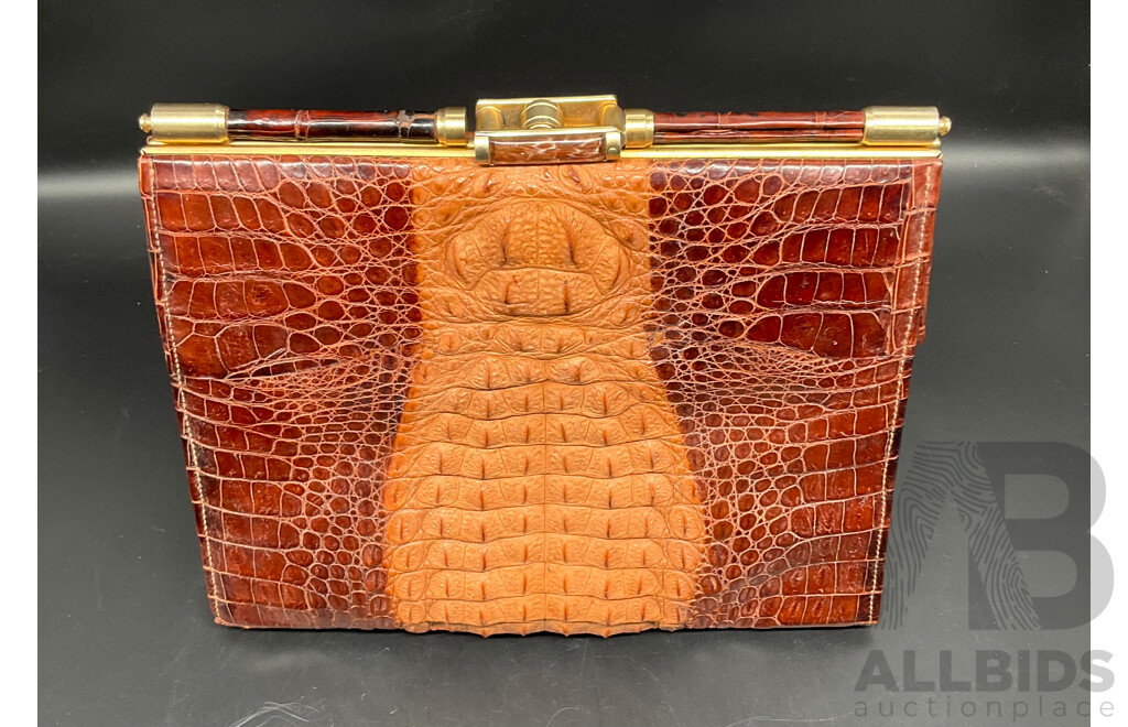 Crocodile Skin Vintage Hand Bag