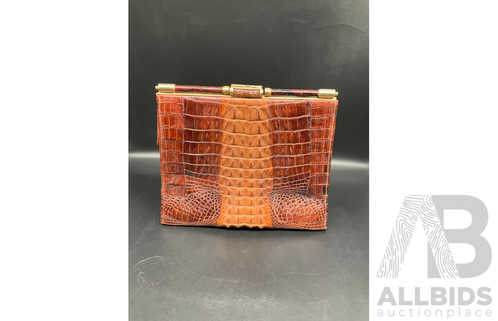 Crocodile Skin Vintage Hand Bag