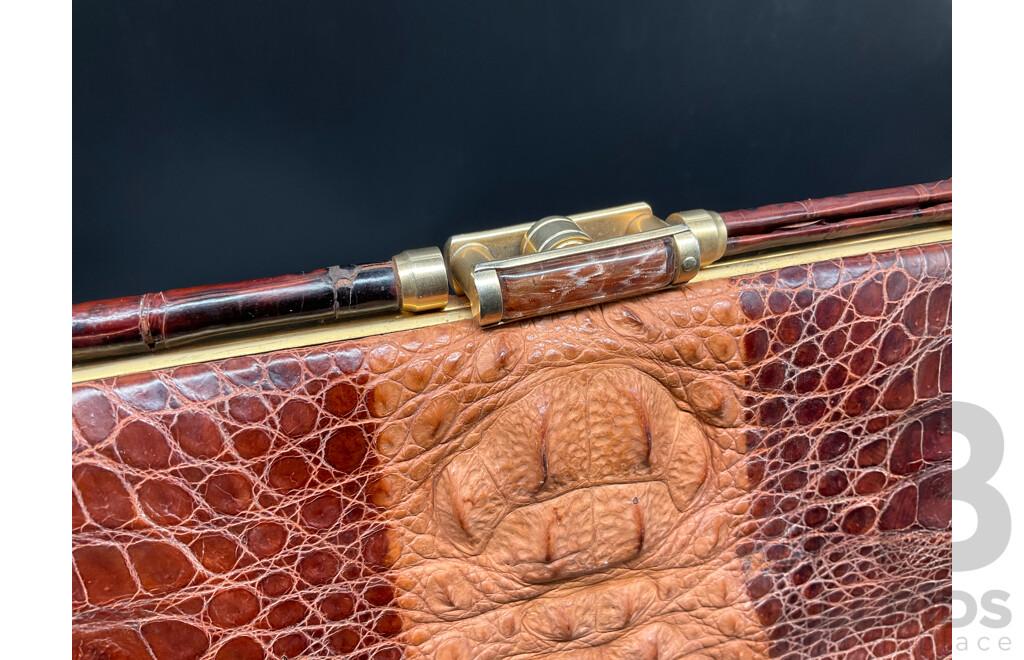 Crocodile Skin Vintage Hand Bag