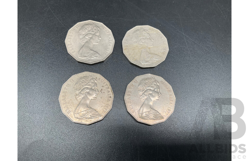 Australian 50c Coins Collection 1966-2005, Including 1966 Round Coins and More - Lot of 15