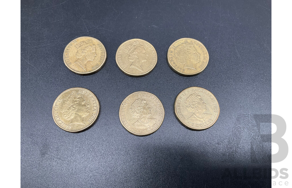 Australian and UK Coins and Note, Including Australian $1 Note and Coins, Australian Florin 1946, Australian Shilling Coins 1959,1961,  UK Pence 1970 and Threepence 1942 - Lot of 13