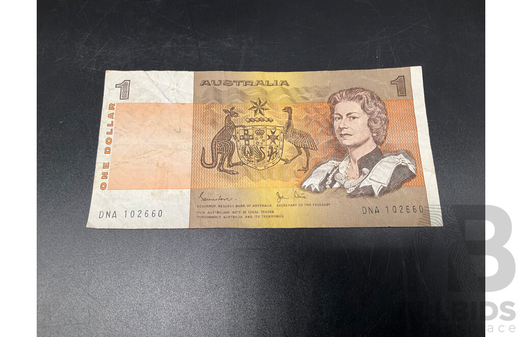 Australian and UK Coins and Note, Including Australian $1 Note and Coins, Australian Florin 1946, Australian Shilling Coins 1959,1961,  UK Pence 1970 and Threepence 1942 - Lot of 13