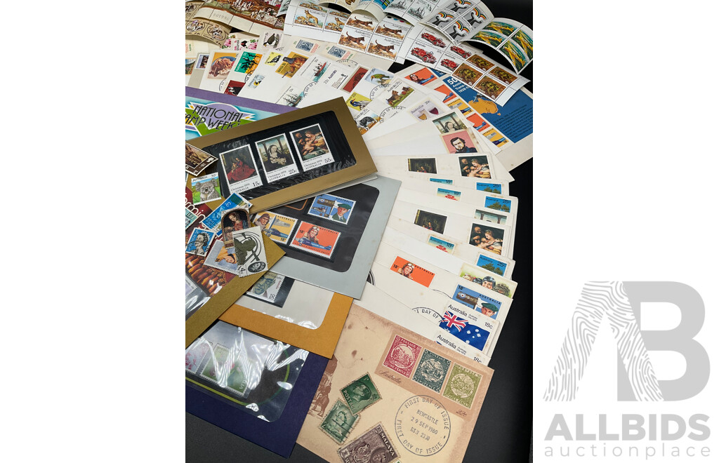 Collection of Australian and International Mint and Cancelled Stamps, Predecimal and Decimal Stamps