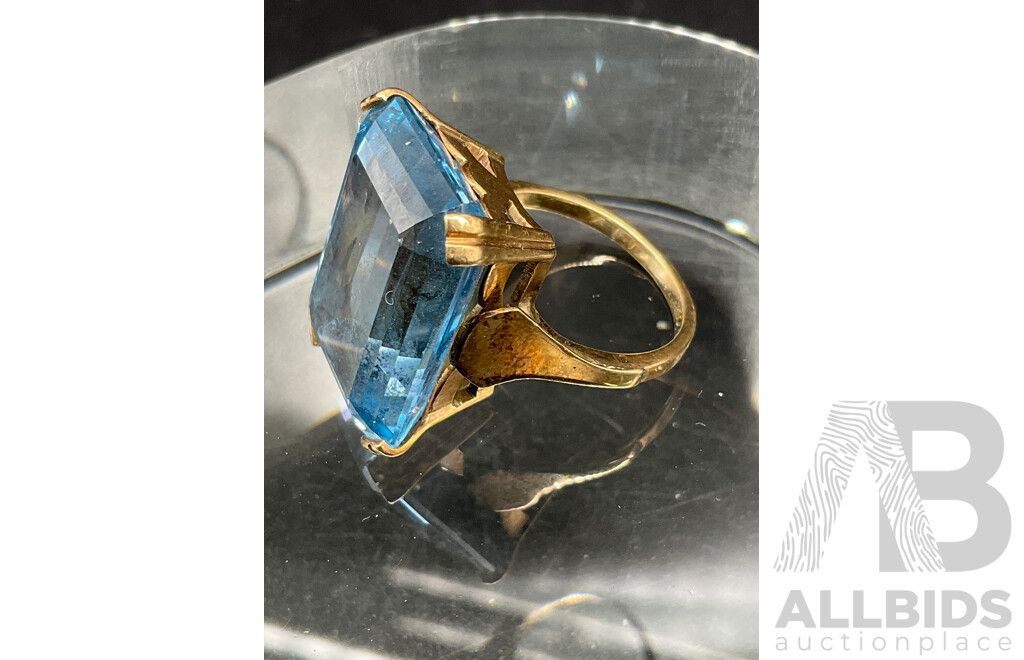 Art Deco Large Cushion Cut Ring