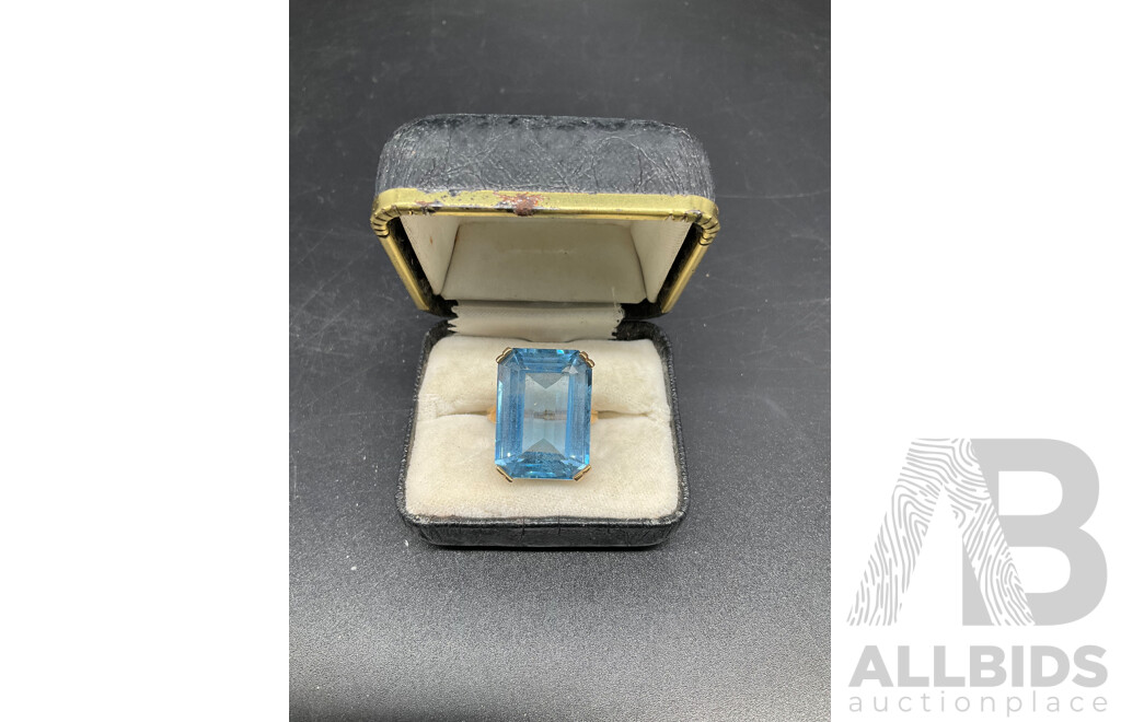 Art Deco Large Cushion Cut Ring