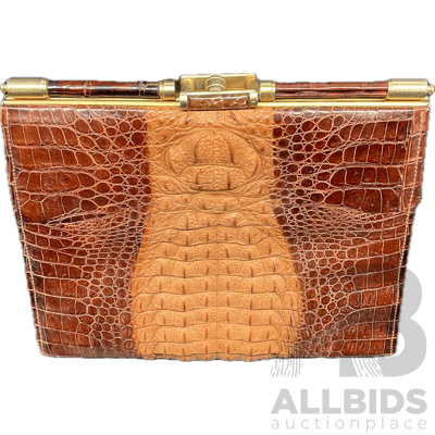 Crocodile Skin Vintage Hand Bag