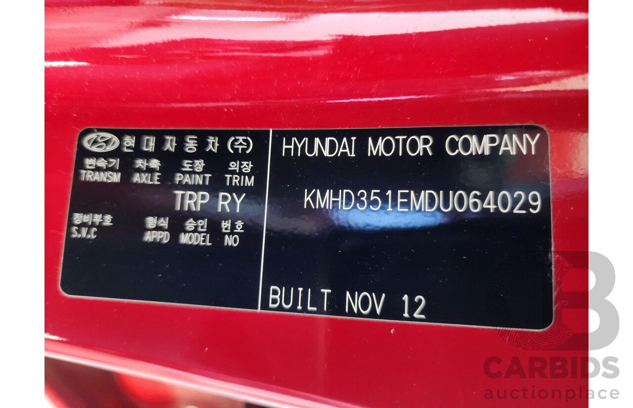 12/2012 Hyundai i30 Elite GD 5d Hatchback Red 1.8L