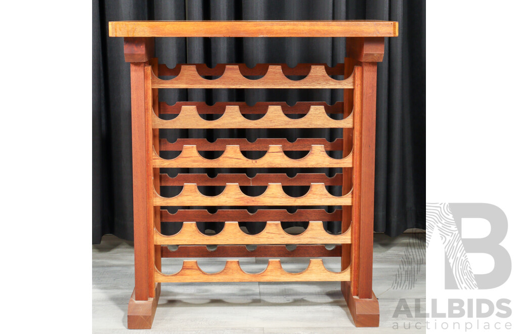 Modern Timber Wine Rack with Chopping Board Top