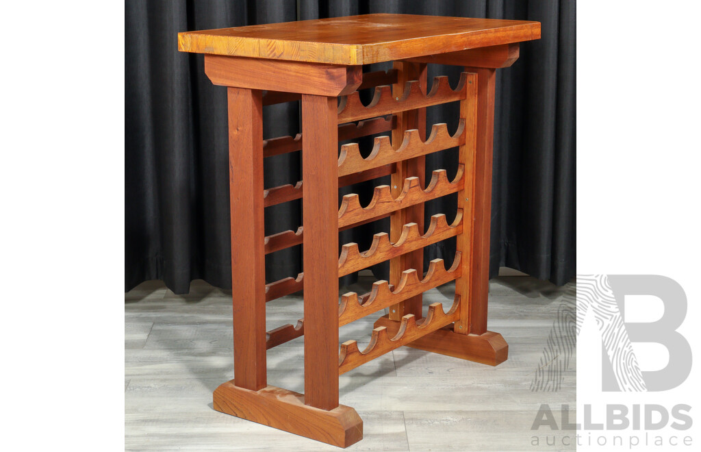 Modern Timber Wine Rack with Chopping Board Top