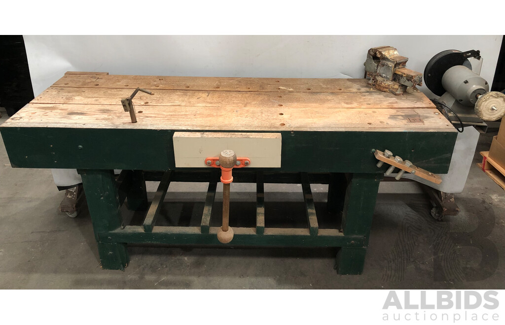 Abbott & Ashby 200mnm Utility Bench Grinder and Custom Built Bench