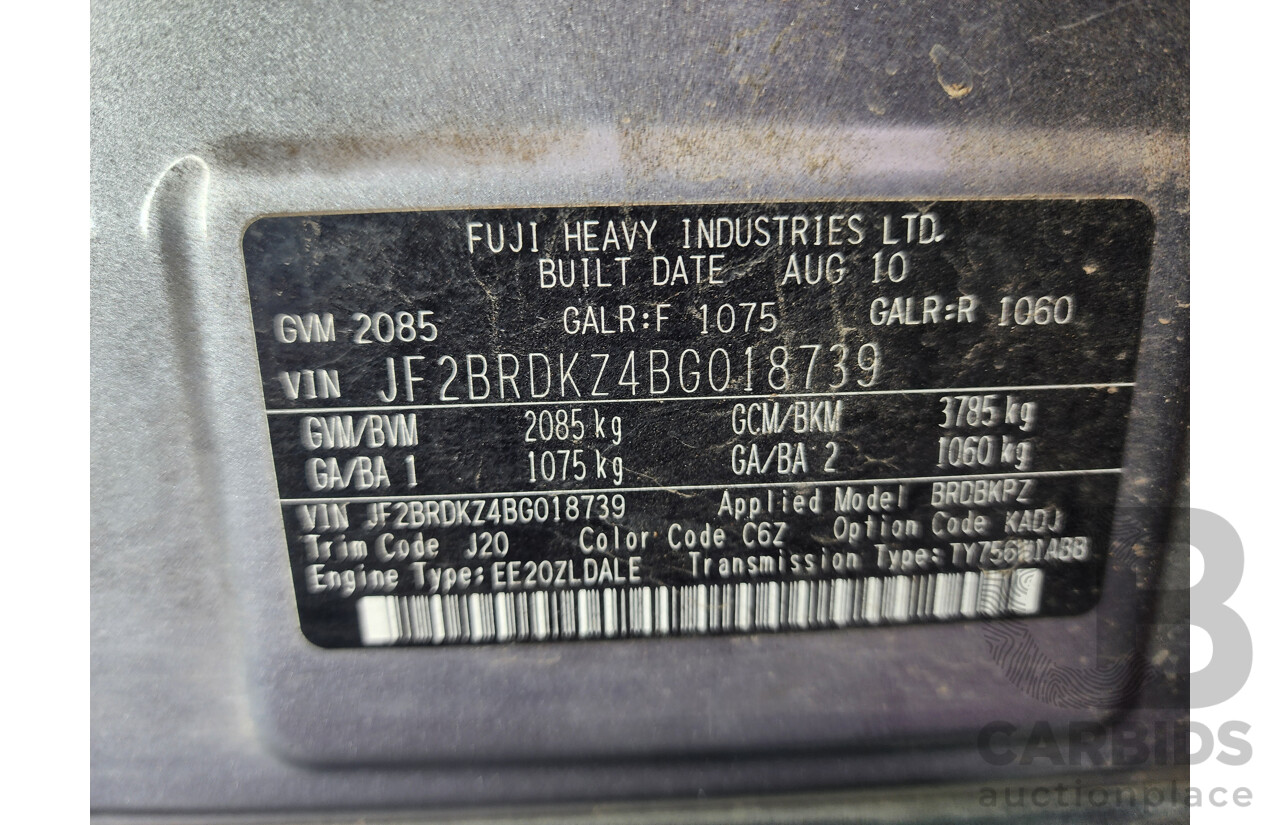 10/2010 Subaru Outback 2.0D MY10 4d Wagon Silver 2.0L