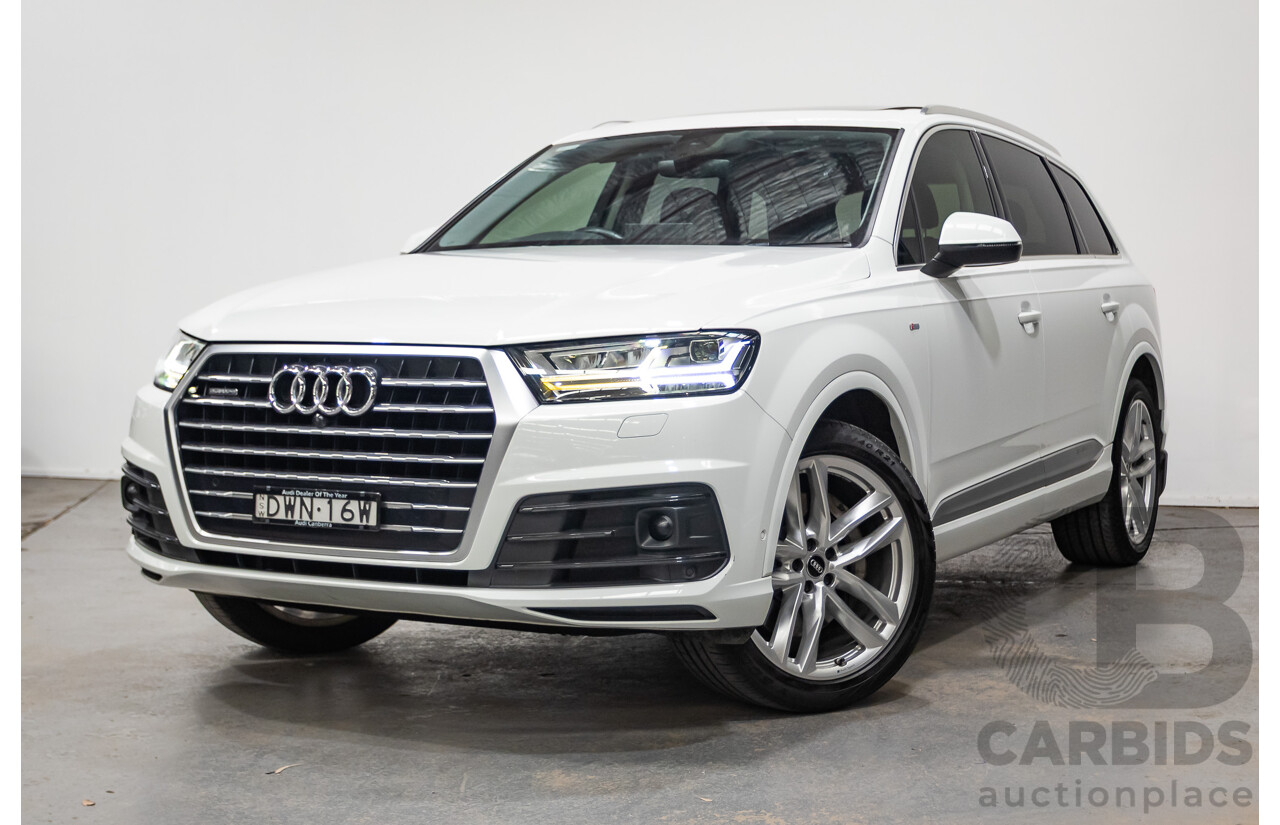 05/2018 Audi Q7 3.0 TDI Quattro (AWD) 4M MY18 4D Wagon Pure White Turbo Diesel 3.0L - 7 Seats