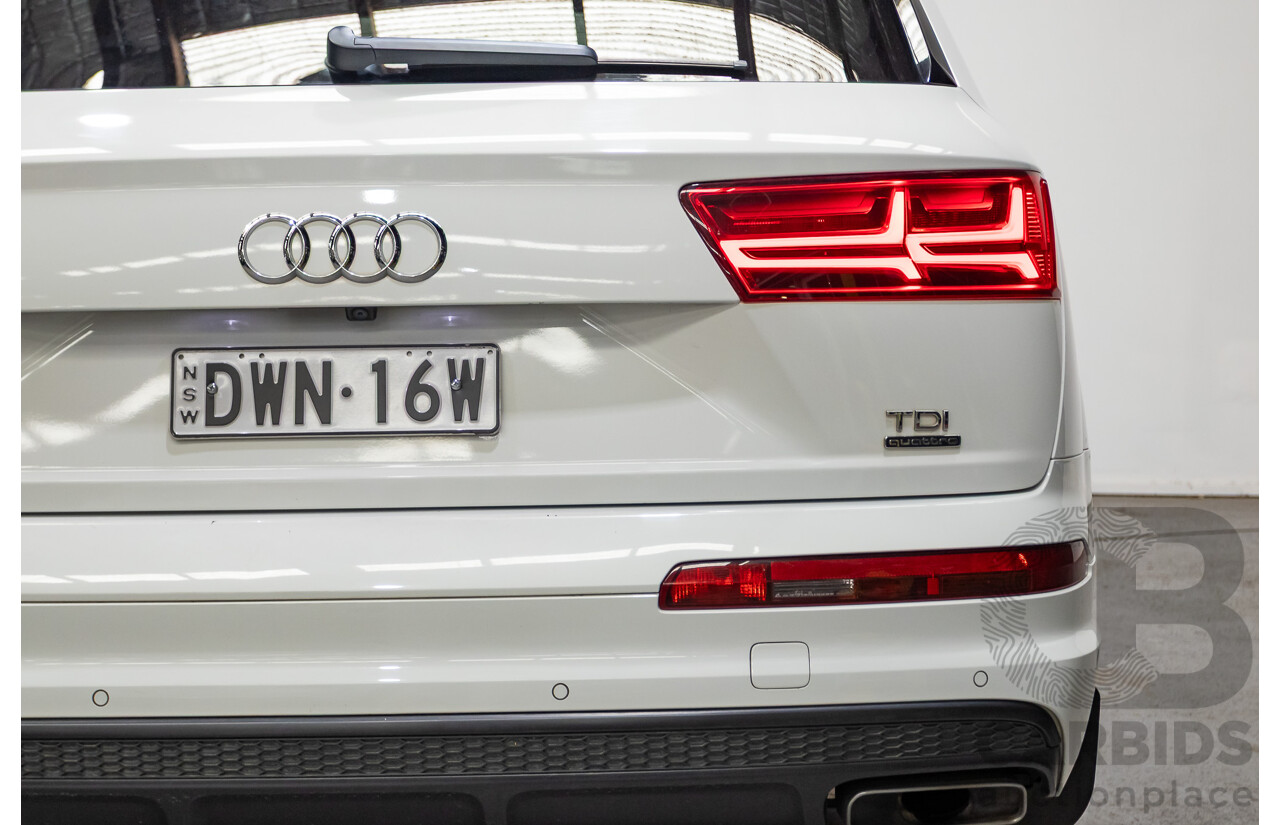 05/2018 Audi Q7 3.0 TDI Quattro (AWD) 4M MY18 4D Wagon Pure White Turbo Diesel 3.0L - 7 Seats
