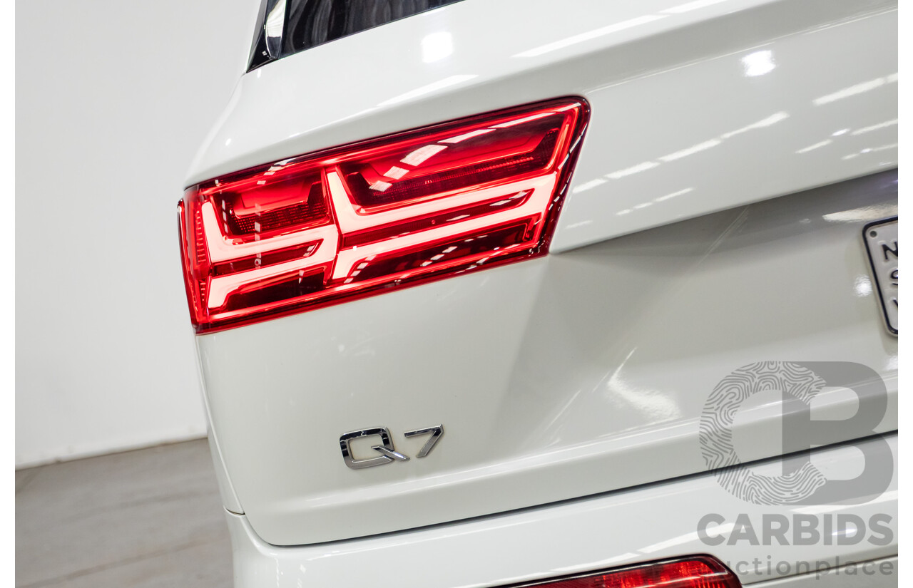 05/2018 Audi Q7 3.0 TDI Quattro (AWD) 4M MY18 4D Wagon Pure White Turbo Diesel 3.0L - 7 Seats