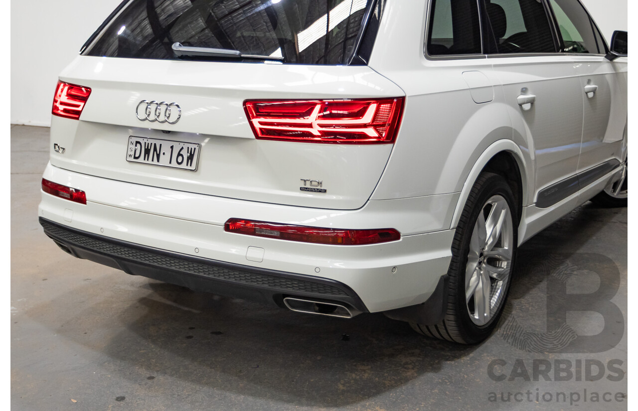 05/2018 Audi Q7 3.0 TDI Quattro (AWD) 4M MY18 4D Wagon Pure White Turbo Diesel 3.0L - 7 Seats