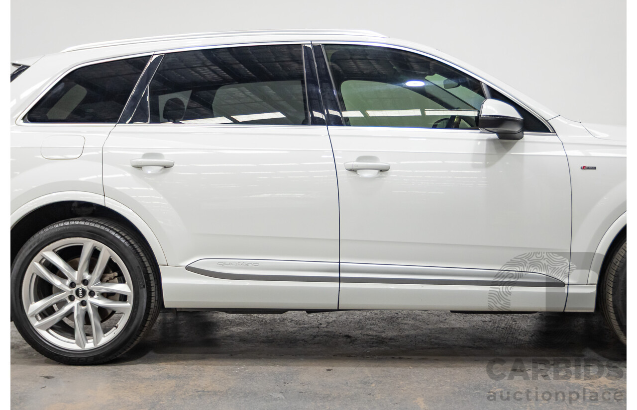 05/2018 Audi Q7 3.0 TDI Quattro (AWD) 4M MY18 4D Wagon Pure White Turbo Diesel 3.0L - 7 Seats