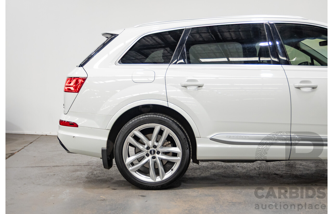 05/2018 Audi Q7 3.0 TDI Quattro (AWD) 4M MY18 4D Wagon Pure White Turbo Diesel 3.0L - 7 Seats