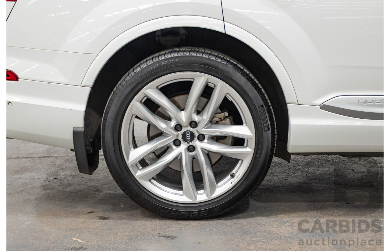 05/2018 Audi Q7 3.0 TDI Quattro (AWD) 4M MY18 4D Wagon Pure White Turbo Diesel 3.0L - 7 Seats