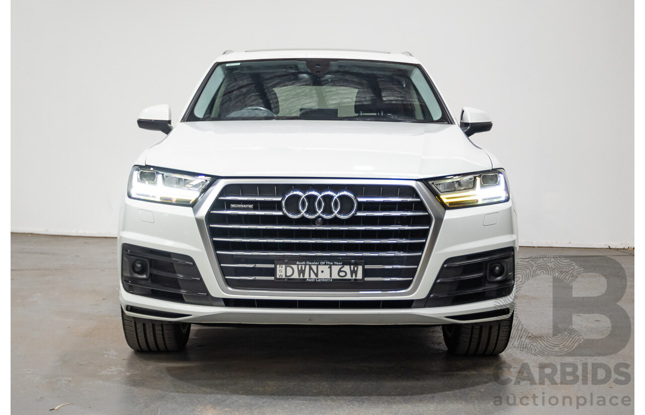 05/2018 Audi Q7 3.0 TDI Quattro (AWD) 4M MY18 4D Wagon Pure White Turbo Diesel 3.0L - 7 Seats