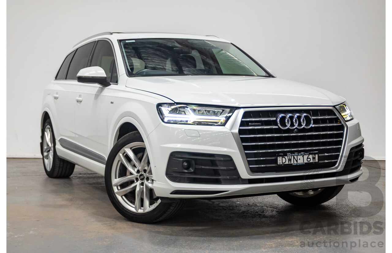 05/2018 Audi Q7 3.0 TDI Quattro (AWD) 4M MY18 4D Wagon Pure White Turbo Diesel 3.0L - 7 Seats