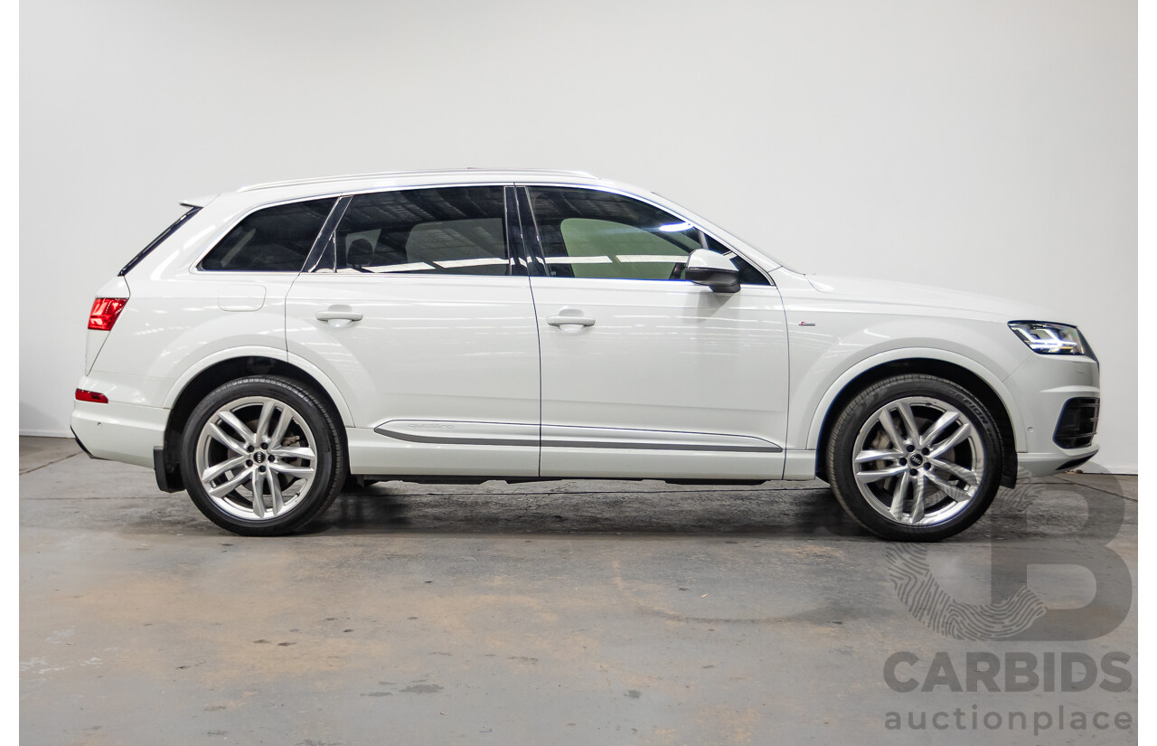 05/2018 Audi Q7 3.0 TDI Quattro (AWD) 4M MY18 4D Wagon Pure White Turbo Diesel 3.0L - 7 Seats