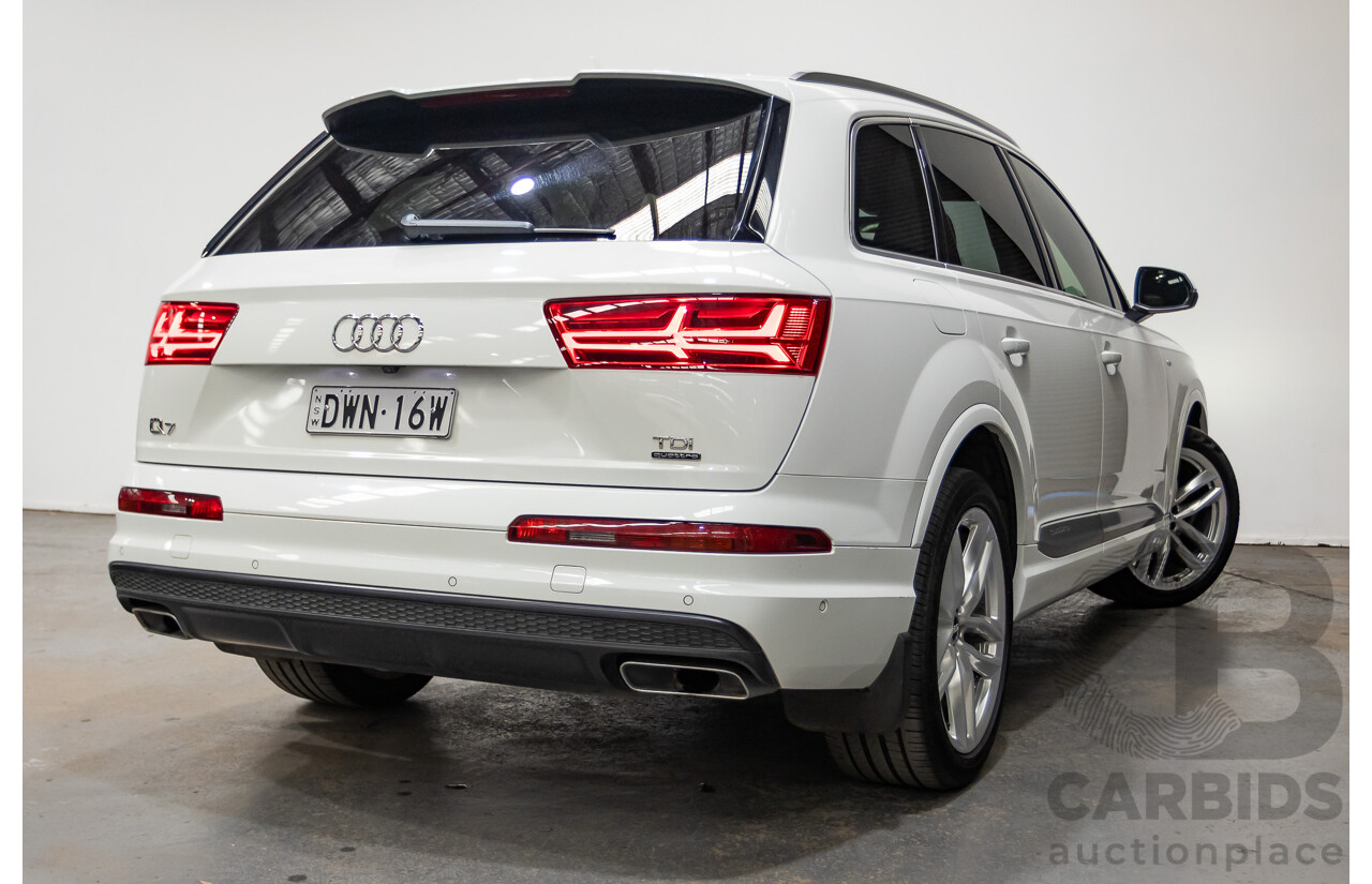 05/2018 Audi Q7 3.0 TDI Quattro (AWD) 4M MY18 4D Wagon Pure White Turbo Diesel 3.0L - 7 Seats