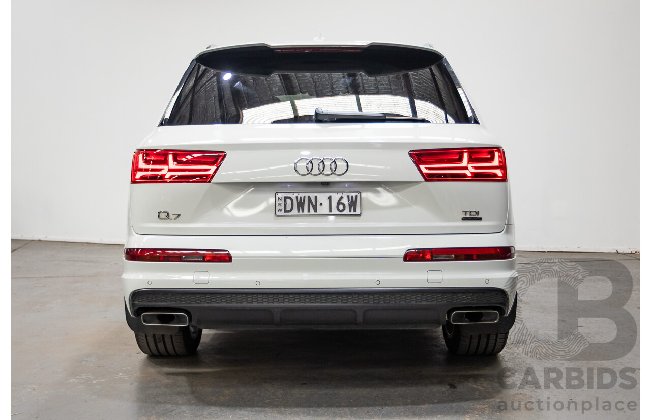 05/2018 Audi Q7 3.0 TDI Quattro (AWD) 4M MY18 4D Wagon Pure White Turbo Diesel 3.0L - 7 Seats