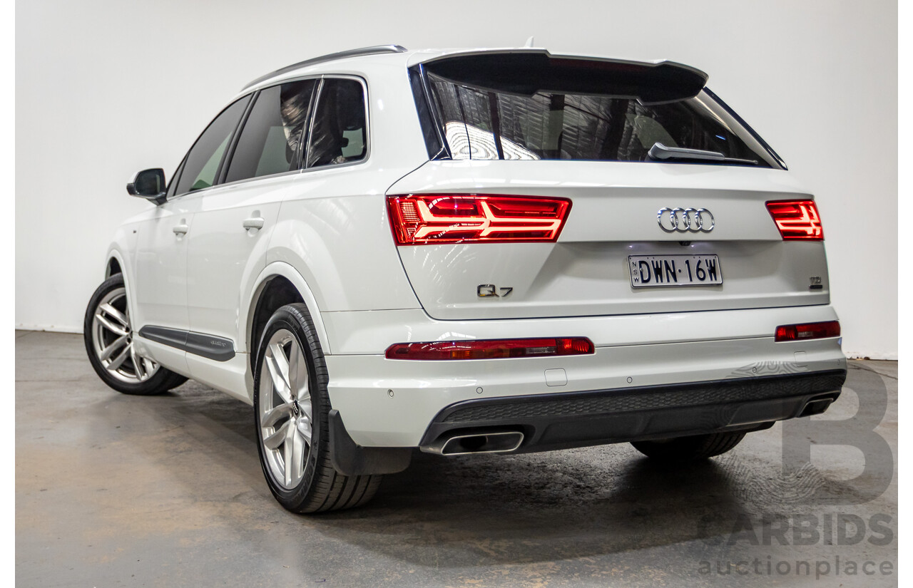 05/2018 Audi Q7 3.0 TDI Quattro (AWD) 4M MY18 4D Wagon Pure White Turbo Diesel 3.0L - 7 Seats