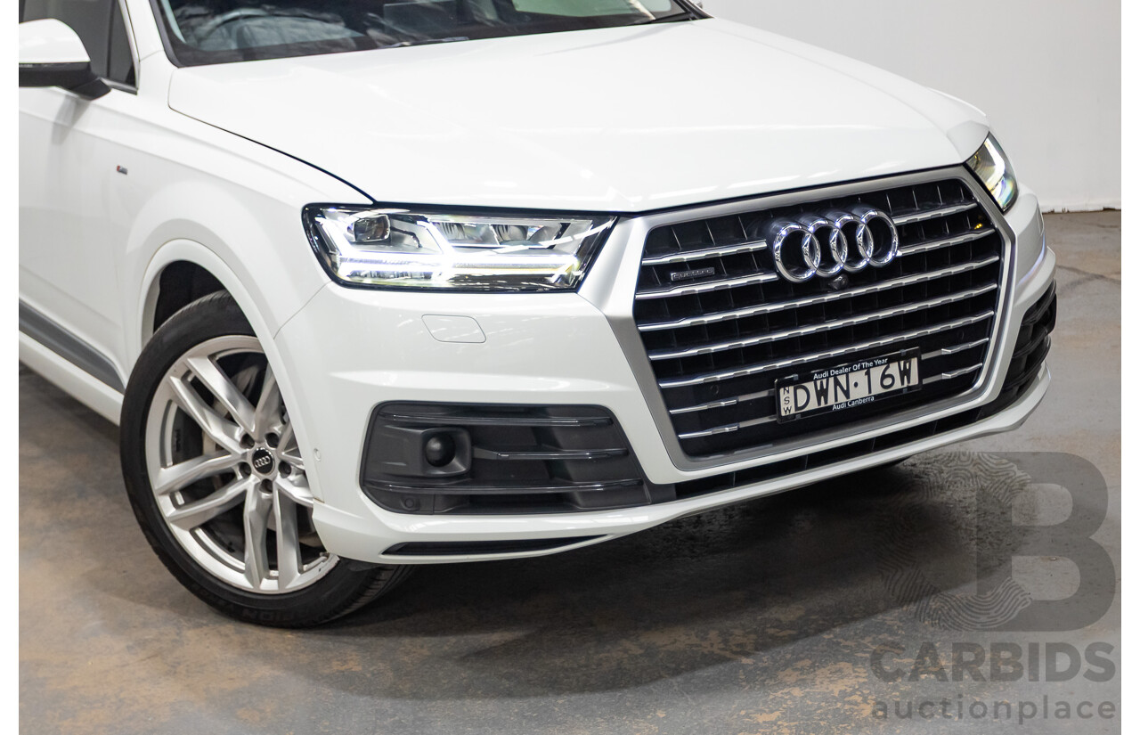 05/2018 Audi Q7 3.0 TDI Quattro (AWD) 4M MY18 4D Wagon Pure White Turbo Diesel 3.0L - 7 Seats