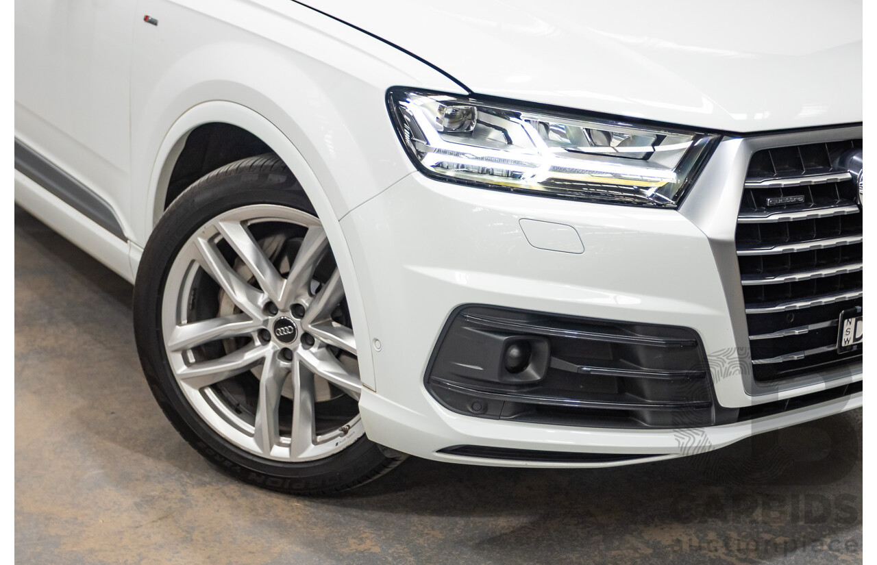 05/2018 Audi Q7 3.0 TDI Quattro (AWD) 4M MY18 4D Wagon Pure White Turbo Diesel 3.0L - 7 Seats