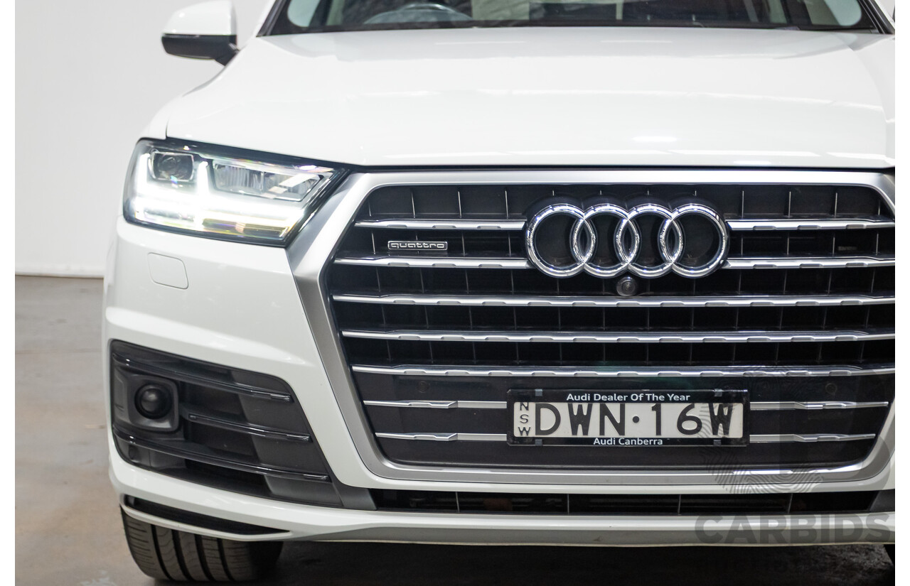 05/2018 Audi Q7 3.0 TDI Quattro (AWD) 4M MY18 4D Wagon Pure White Turbo Diesel 3.0L - 7 Seats