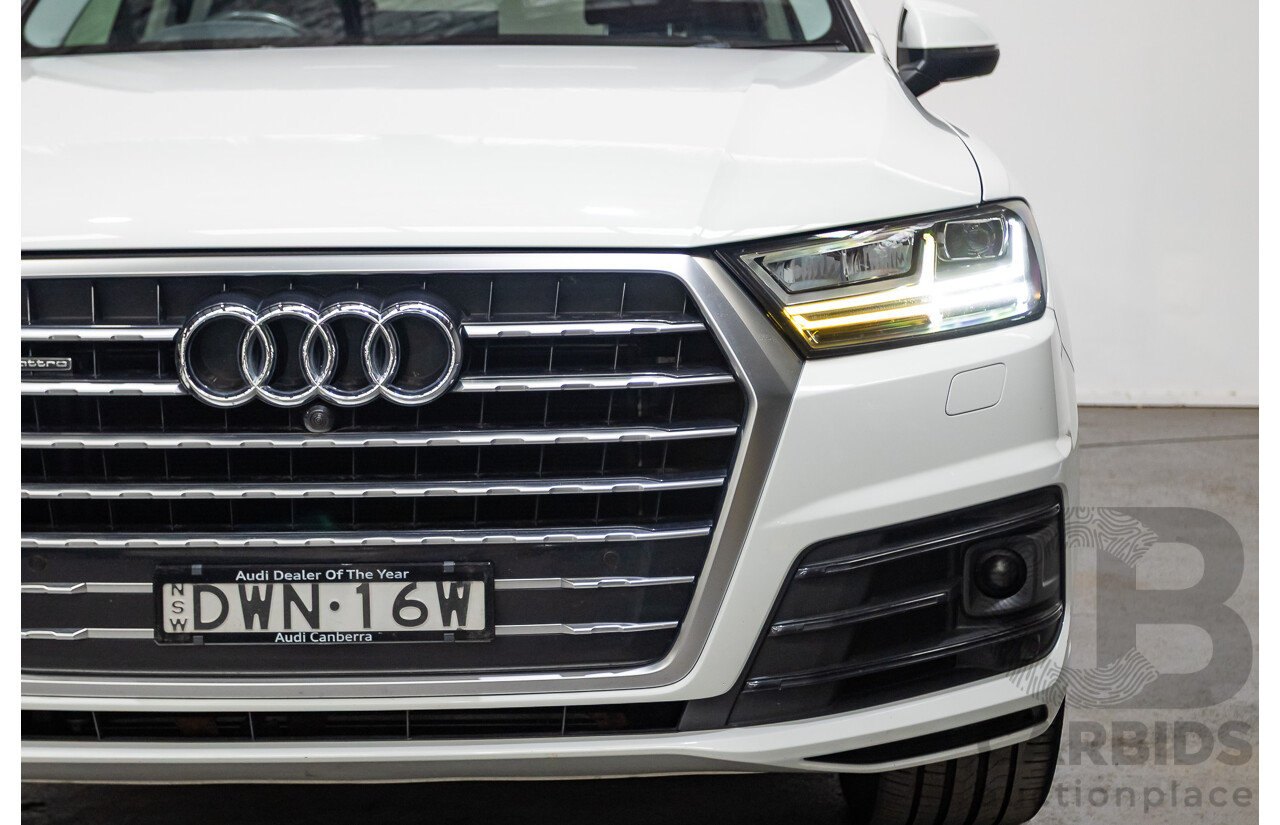 05/2018 Audi Q7 3.0 TDI Quattro (AWD) 4M MY18 4D Wagon Pure White Turbo Diesel 3.0L - 7 Seats