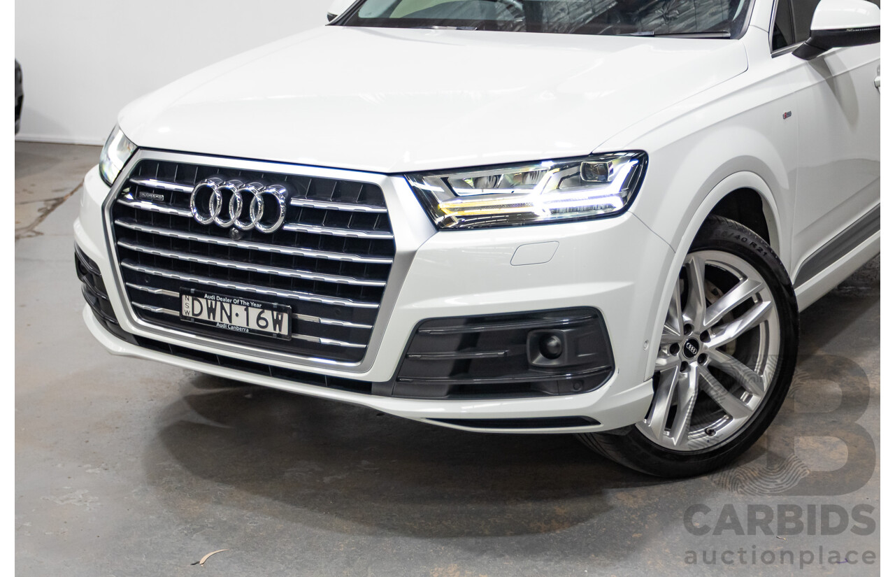 05/2018 Audi Q7 3.0 TDI Quattro (AWD) 4M MY18 4D Wagon Pure White Turbo Diesel 3.0L - 7 Seats