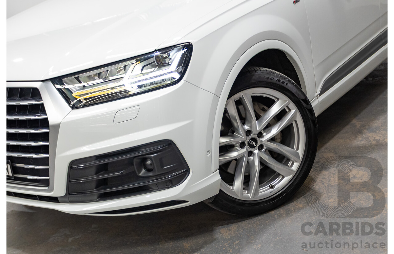 05/2018 Audi Q7 3.0 TDI Quattro (AWD) 4M MY18 4D Wagon Pure White Turbo Diesel 3.0L - 7 Seats