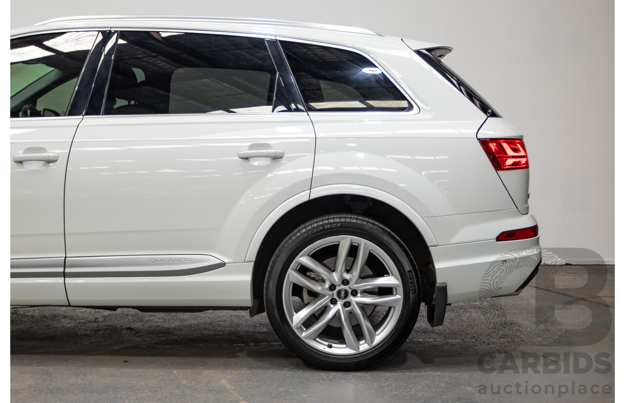 05/2018 Audi Q7 3.0 TDI Quattro (AWD) 4M MY18 4D Wagon Pure White Turbo Diesel 3.0L - 7 Seats