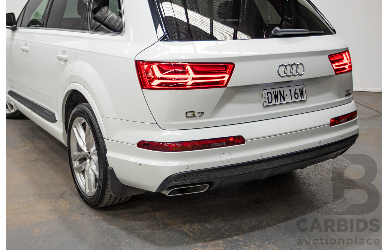 05/2018 Audi Q7 3.0 TDI Quattro (AWD) 4M MY18 4D Wagon Pure White Turbo Diesel 3.0L - 7 Seats