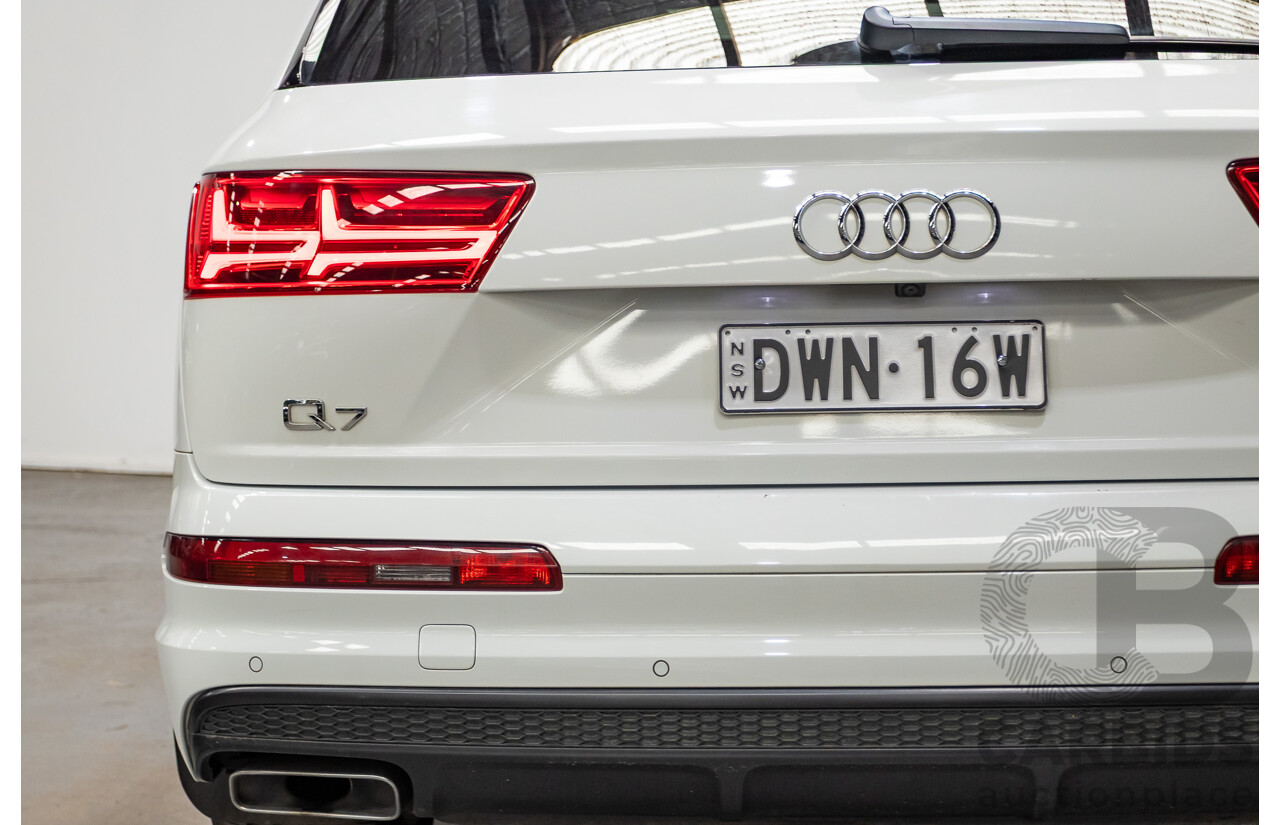 05/2018 Audi Q7 3.0 TDI Quattro (AWD) 4M MY18 4D Wagon Pure White Turbo Diesel 3.0L - 7 Seats