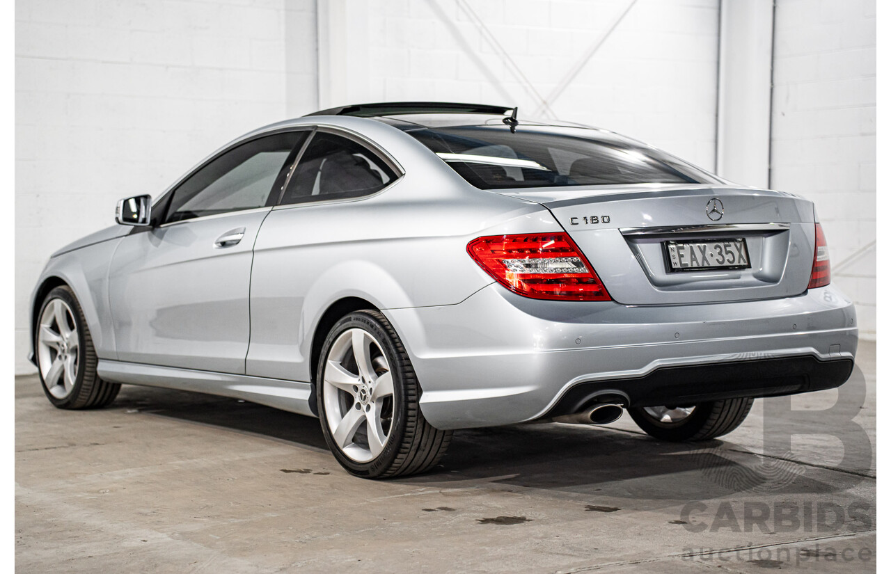 12/2014 Mercedes-Benz C180 W204 MY14 2d Coupe Diamond Silver Metallic Turbo 1.6L