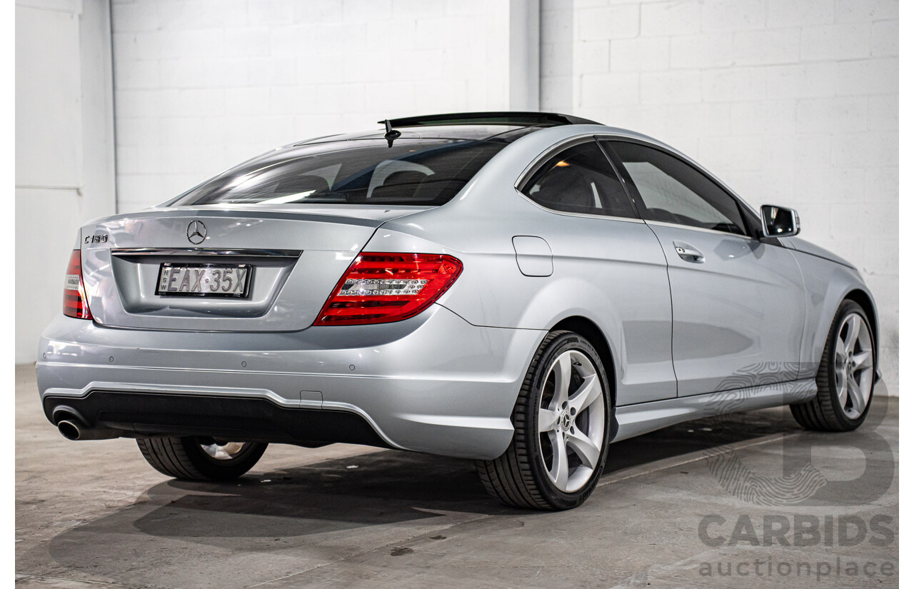 12/2014 Mercedes-Benz C180 W204 MY14 2d Coupe Diamond Silver Metallic Turbo 1.6L