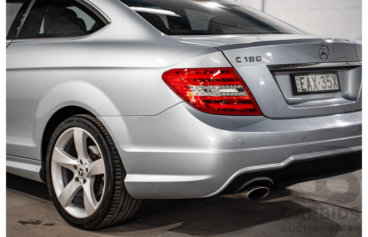 12/2014 Mercedes-Benz C180 W204 MY14 2d Coupe Diamond Silver Metallic Turbo 1.6L