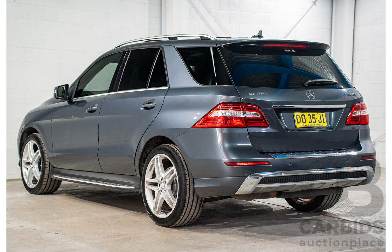 1/2013 Mercedes-Benz ML 250 CDI Bluetec (4x4) 166 4d Wagon Tenorite Grey Metallic Turbo Diesel 2.1L