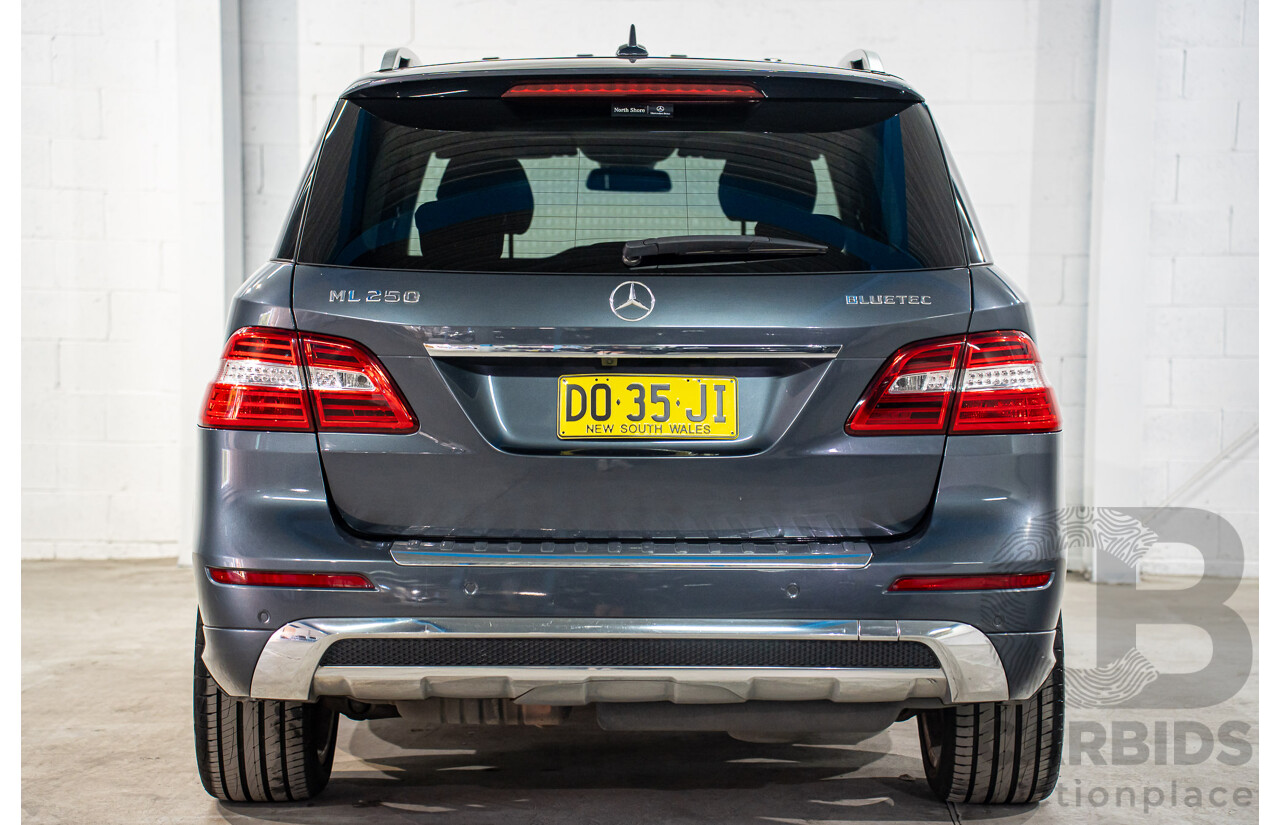 1/2013 Mercedes-Benz ML 250 CDI Bluetec (4x4) 166 4d Wagon Tenorite Grey Metallic Turbo Diesel 2.1L