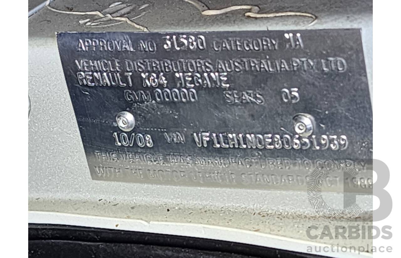 10/2008 Renault Megane Expression X84 MY06 UPGRADE 4d Sedan White 2.0L