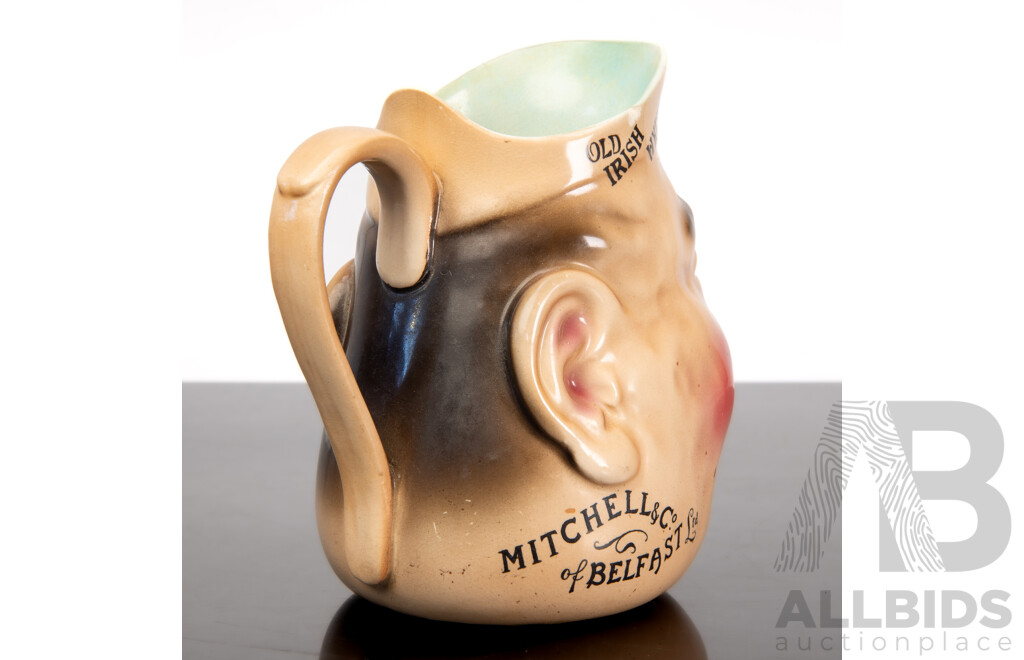 Rare Vintage Mitchells Old Irish Whisky Ceramic Advertising Character Jug