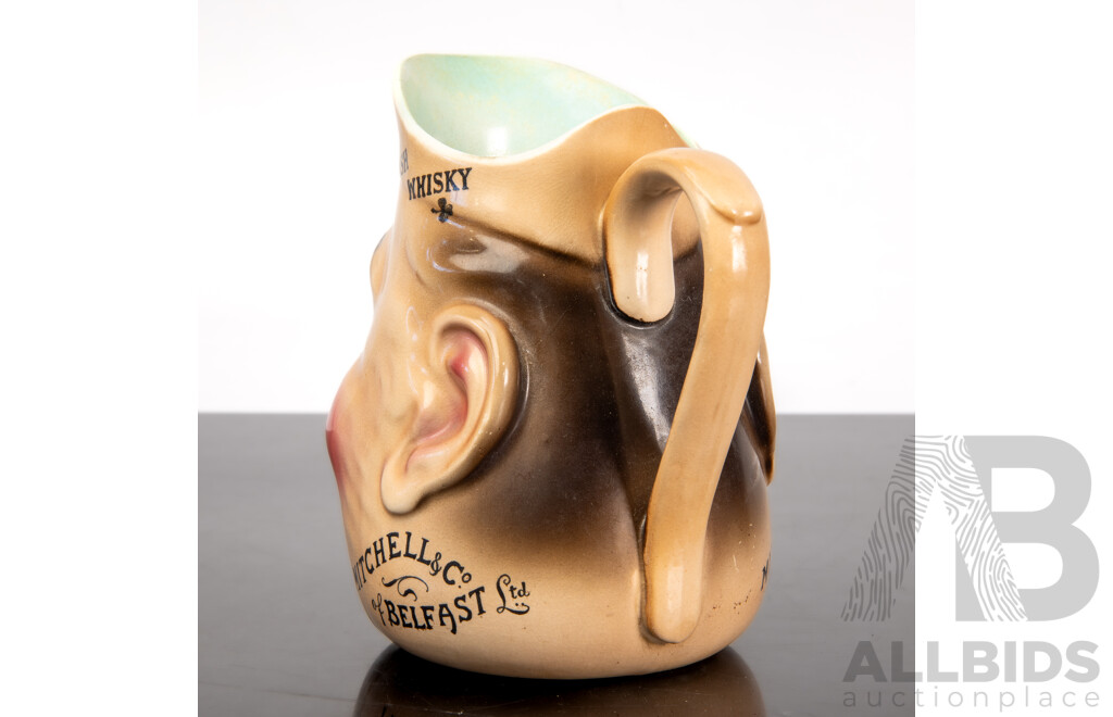 Rare Vintage Mitchells Old Irish Whisky Ceramic Advertising Character Jug